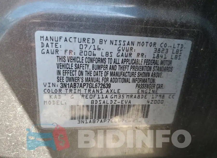 3N1AB7AP7GL672639 Photo# 12