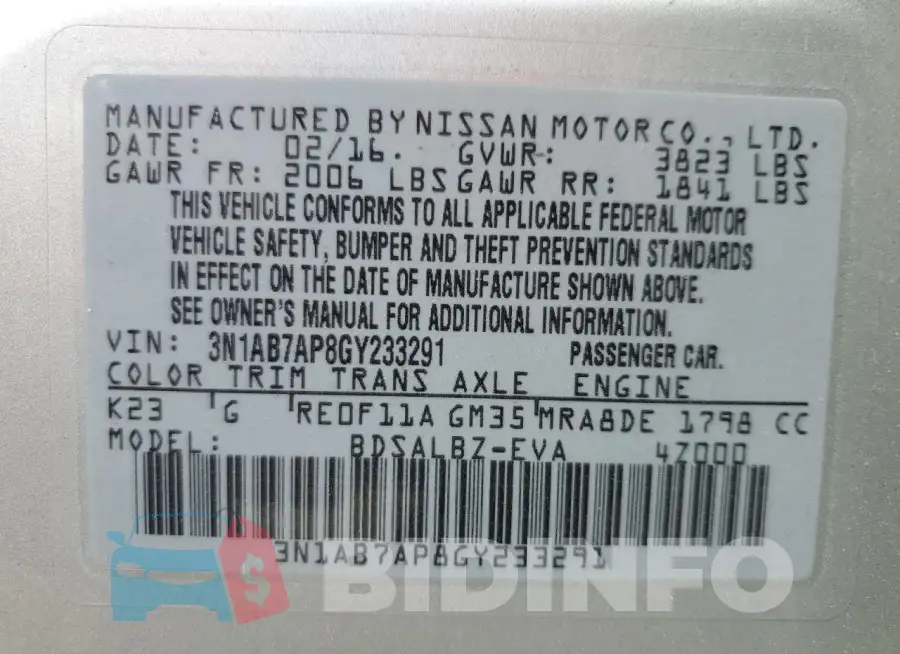 3N1AB7AP8GY233291 Photo# 13