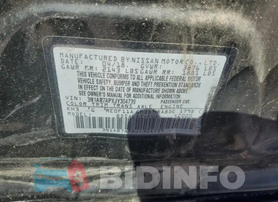 3N1AB7APXJY304739 Photo# 13