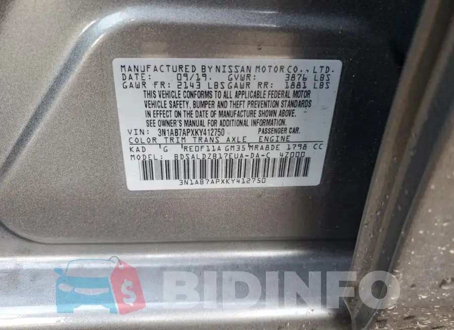 3N1AB7APXKY412750 Photo# 13
