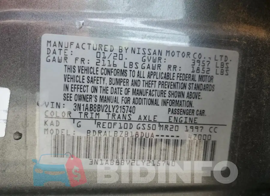 3N1AB8BV2LY215740 Photo# 12