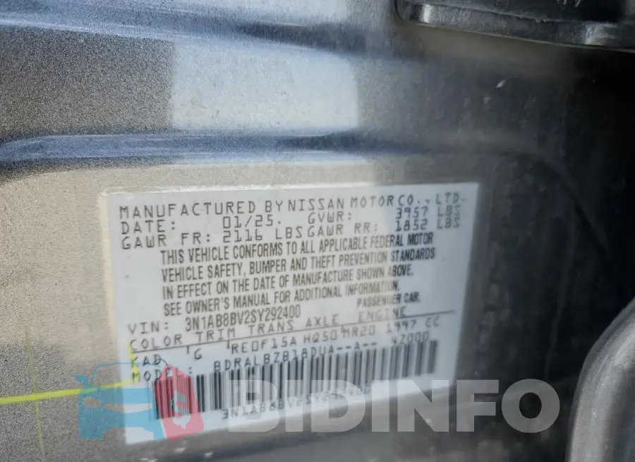 3N1AB8BV2SY292400 Photo# 12