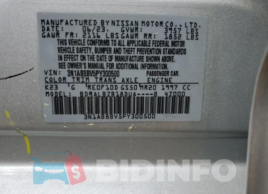 3N1AB8BV5PY300500 Photo# 12