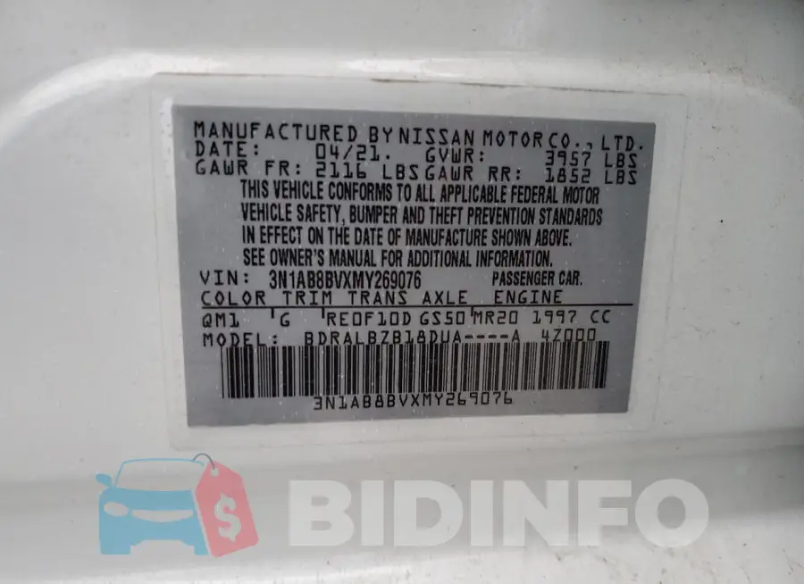 3N1AB8BVXMY269076 Photo# 12