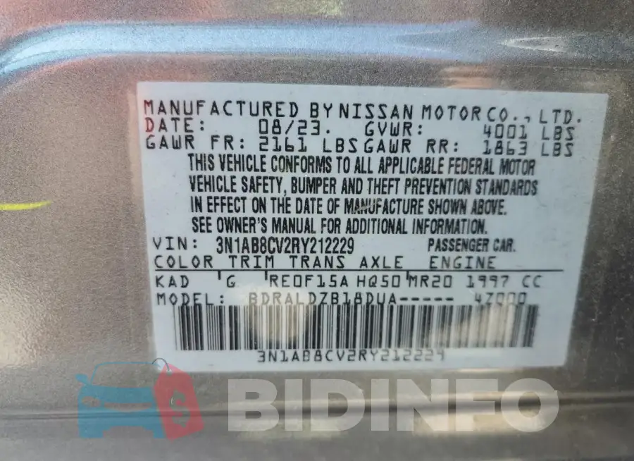 3N1AB8CV2RY212229 Photo# 12