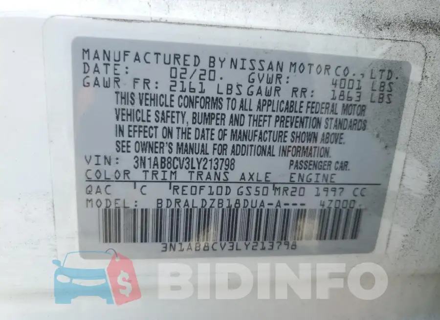 3N1AB8CV3LY213798 Photo# 12