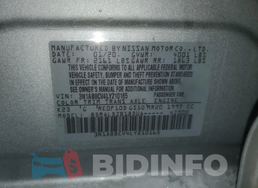 3N1AB8CV4LY210165 Photo# 12