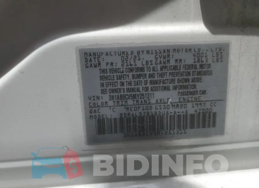 3N1AB8CV5MY251311 Photo# 12