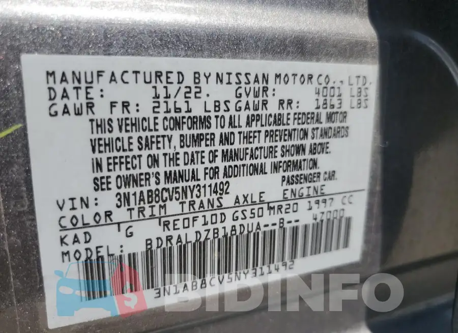 3N1AB8CV5NY311492 Photo# 12