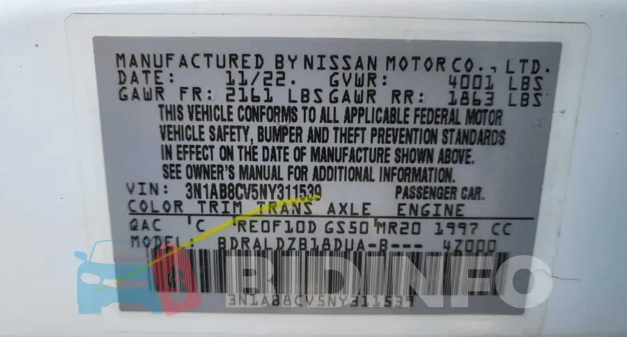3N1AB8CV5NY311539 Photo# 10