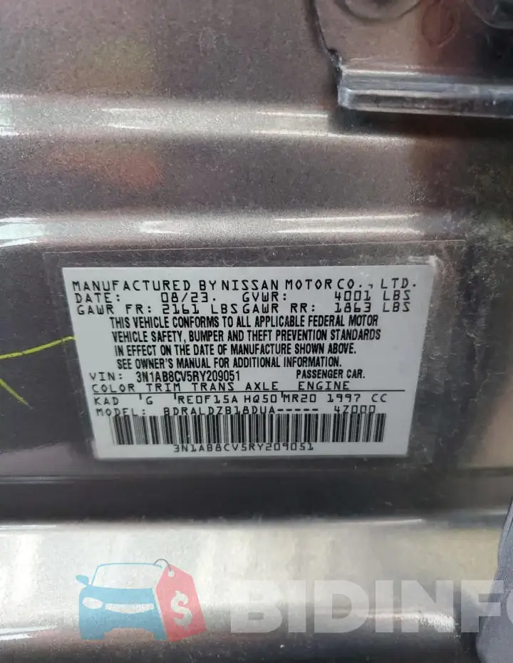 3N1AB8CV5RY209051 Photo# 12