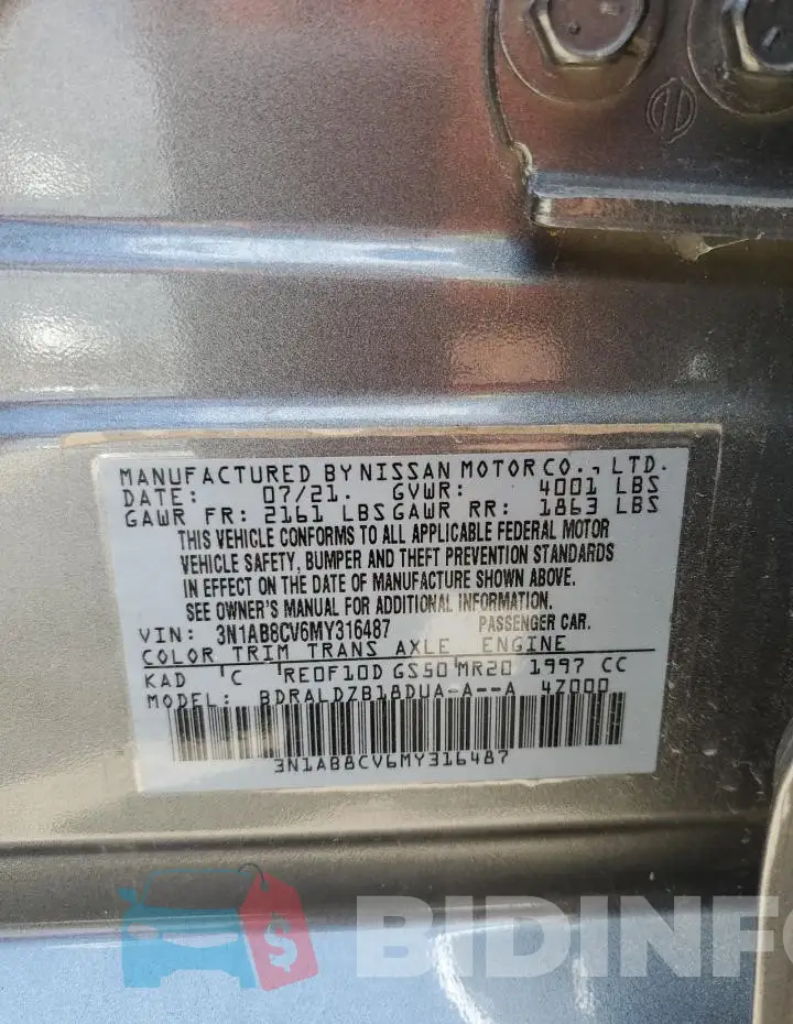 3N1AB8CV6MY316487 Photo# 13