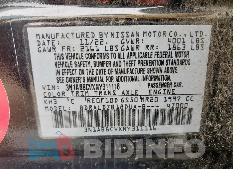 3N1AB8CVXNY311116 Photo# 12