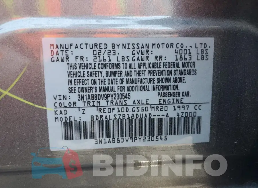 3N1AB8DV9PY230545 Photo# 12