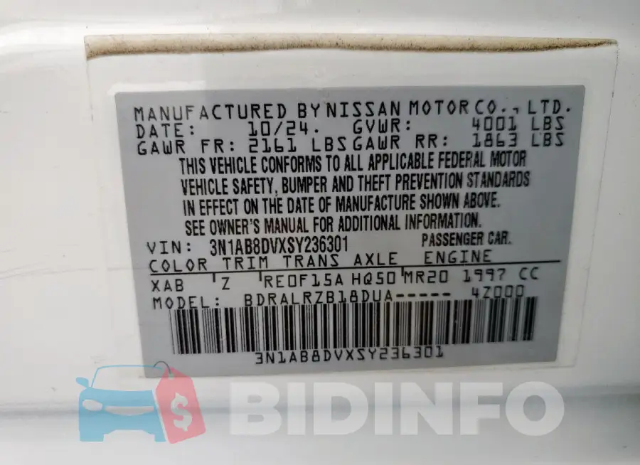 3N1AB8DVXSY236301 Photo# 12