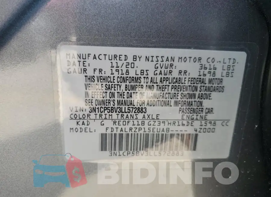 3N1CP5BV3LL572883 Photo# 12