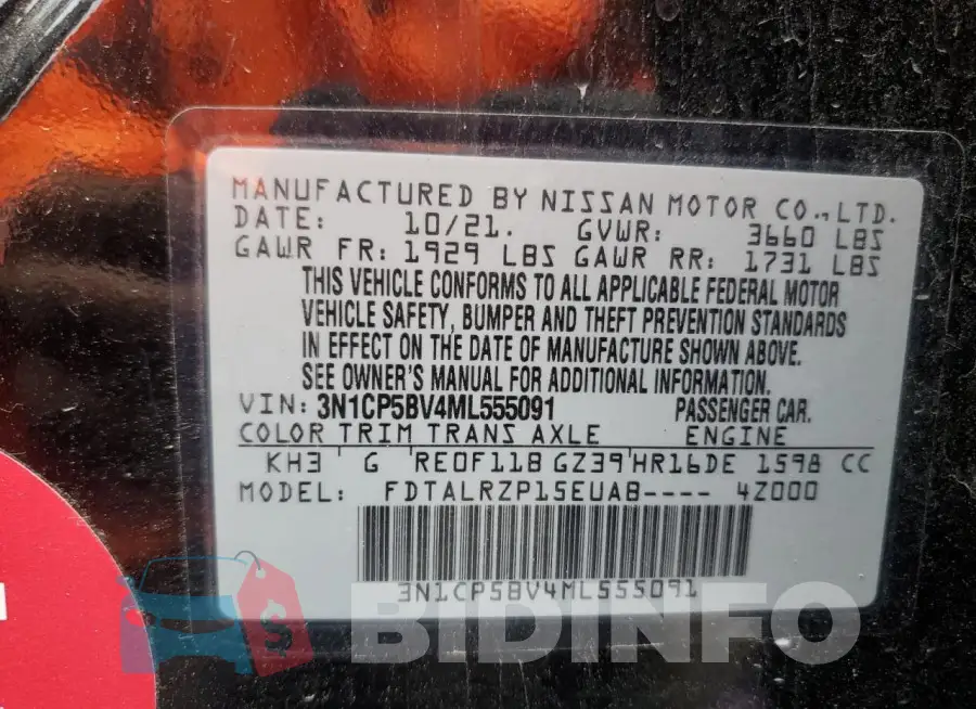 3N1CP5BV4ML555091 Photo# 12