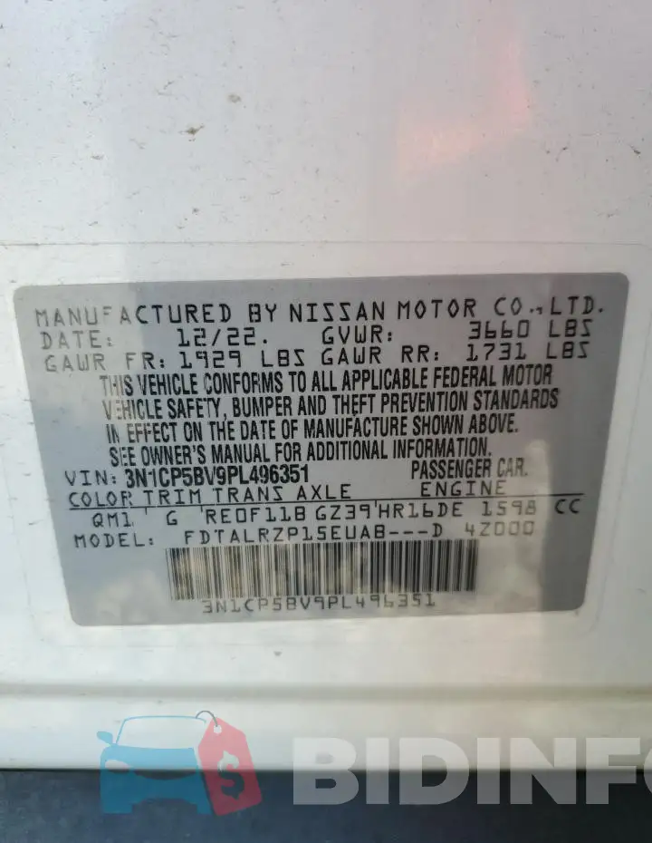 3N1CP5BV9PL496351 Photo# 13