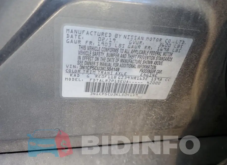 3N1CP5CU3KL504149 Photo# 12