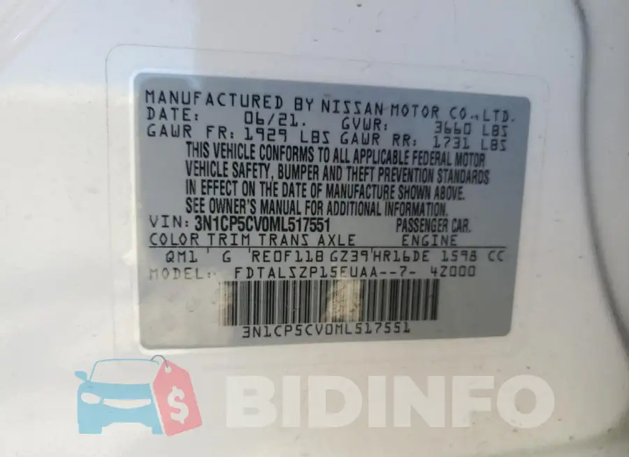 3N1CP5CV0ML517551 Photo# 12