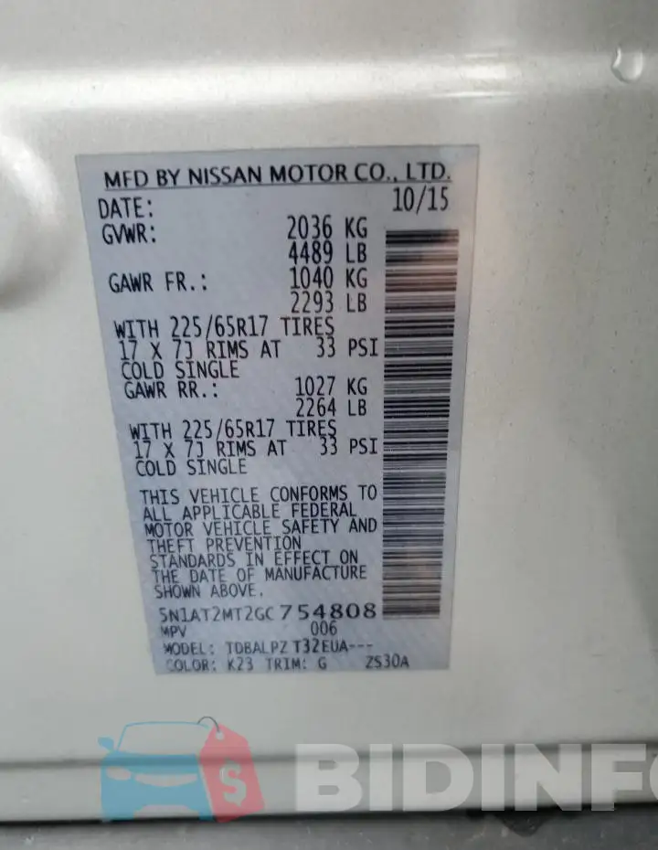 5N1AT2MT2GC754808 Photo# 13