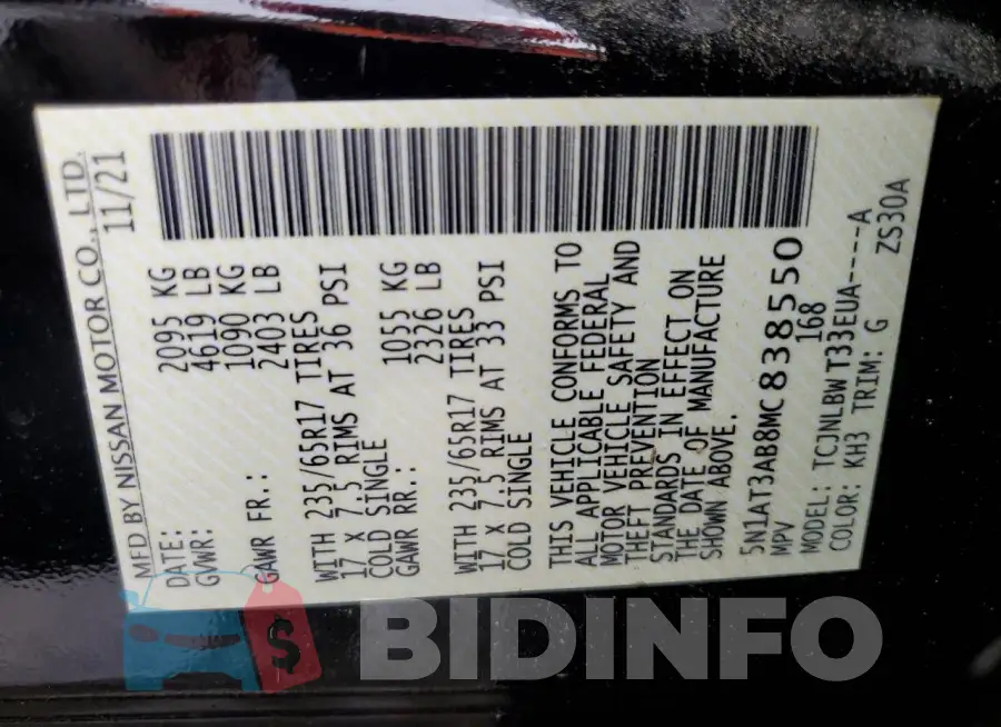 5N1AT3AB8MC838550 Photo# 13
