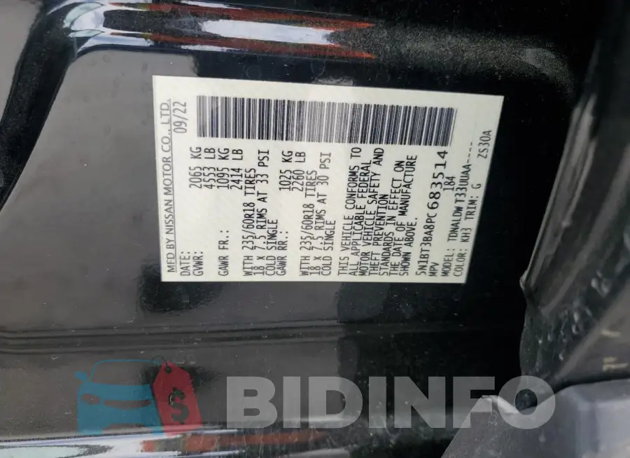 5N1BT3BA8PC683514 Photo# 13