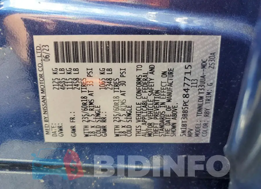 5N1BT3BB5PC847715 Photo# 13