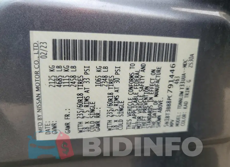 5N1BT3BB8PC791446 Photo# 14