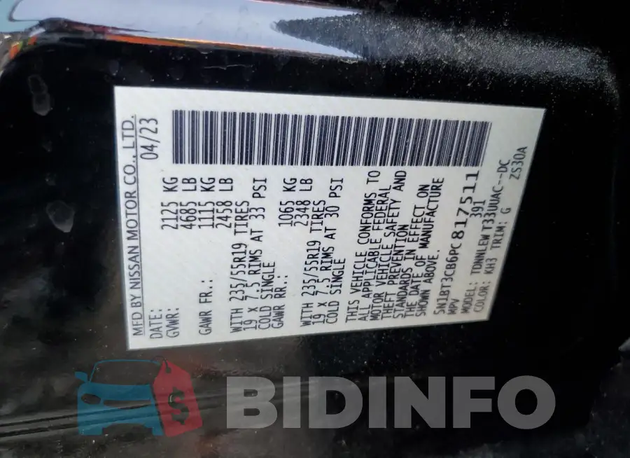 5N1BT3CB6PC817511 Photo# 14