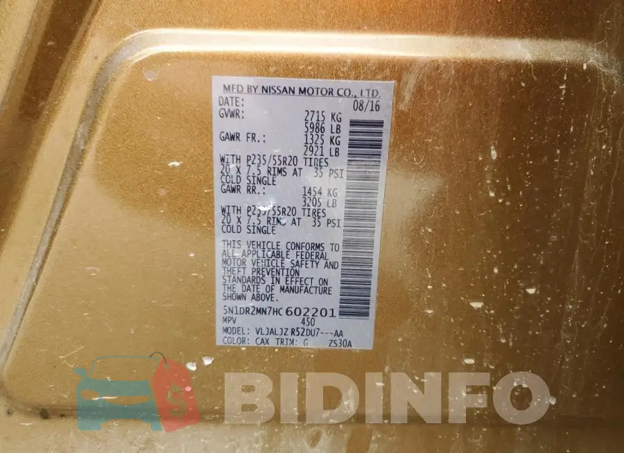 5N1DR2MN7HC602201 Photo# 13