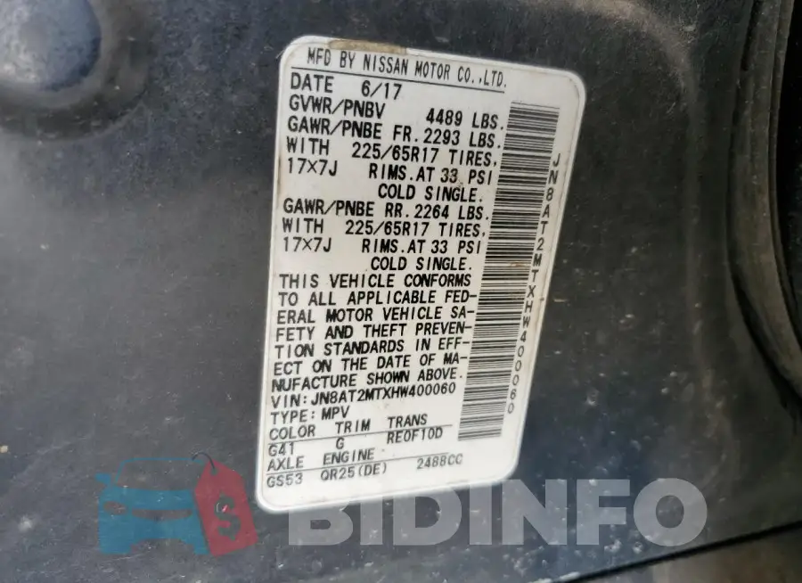 JN8AT2MTXHW400060 Photo# 13