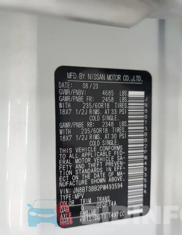 JN8BT3BB2PW493594 Photo# 12