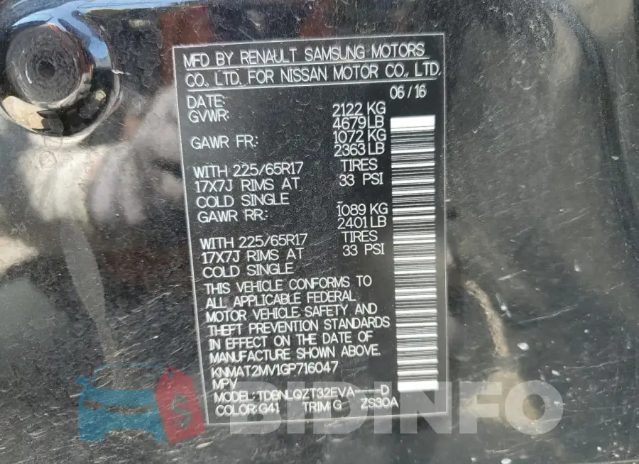 KNMAT2MV1GP716047 Photo# 13