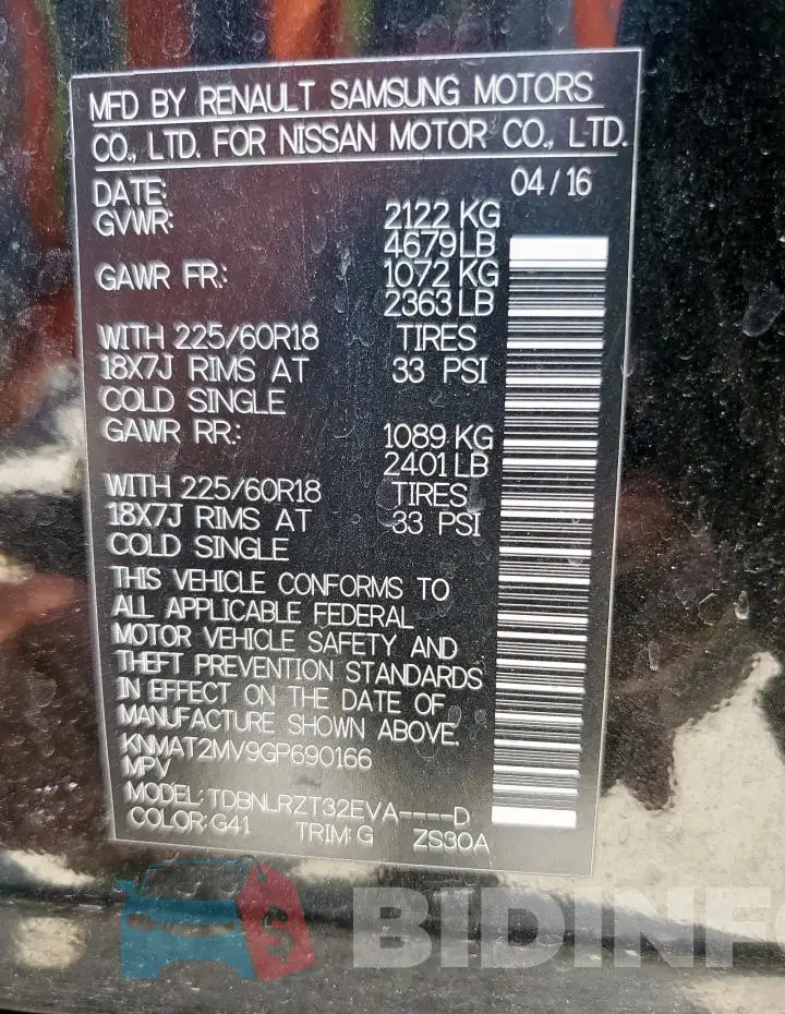 KNMAT2MV9GP690166 Photo# 14