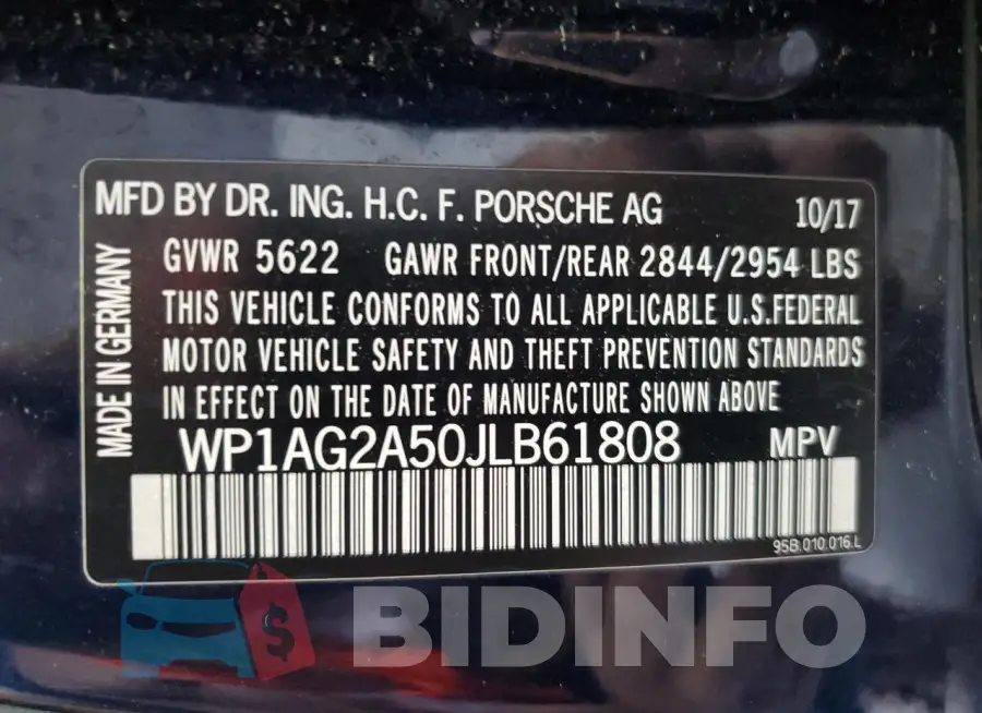 WP1AG2A50JLB61808 Photo# 13