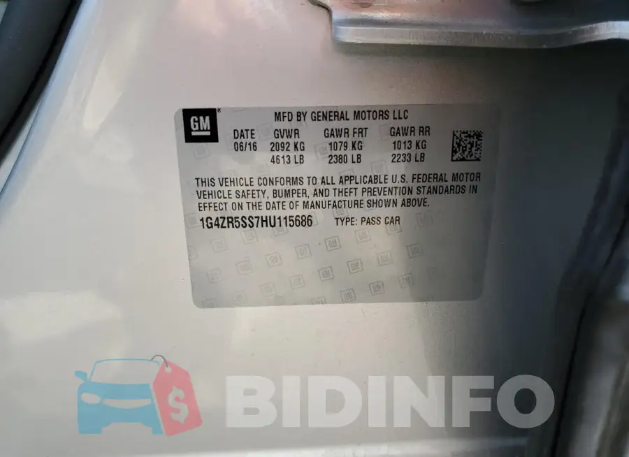 1G4ZR5SS7HU115686 Photo# 12