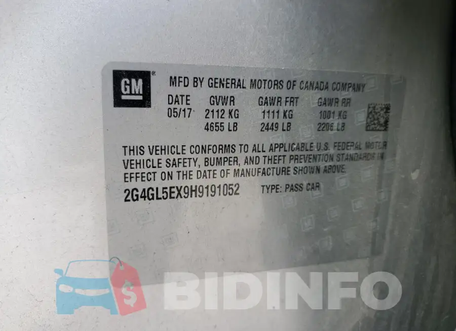 2G4GL5EX9H9191052 Photo# 12