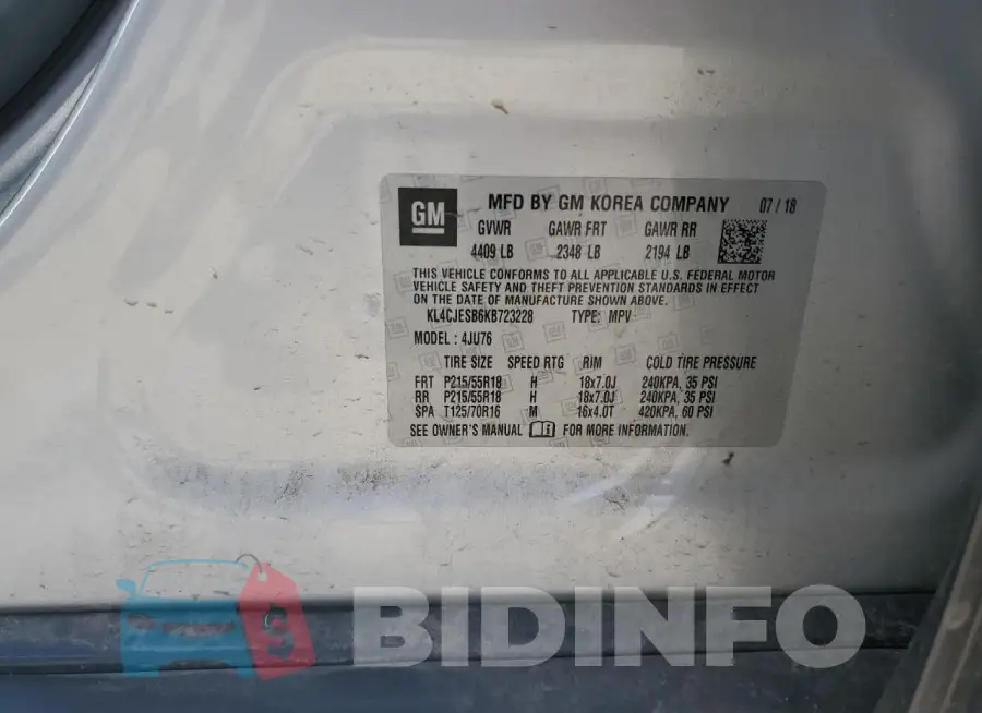 KL4CJESB6KB723228 Photo# 13