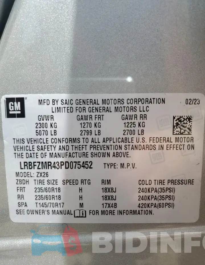 LRBFZMR43PD075452 Photo# 13