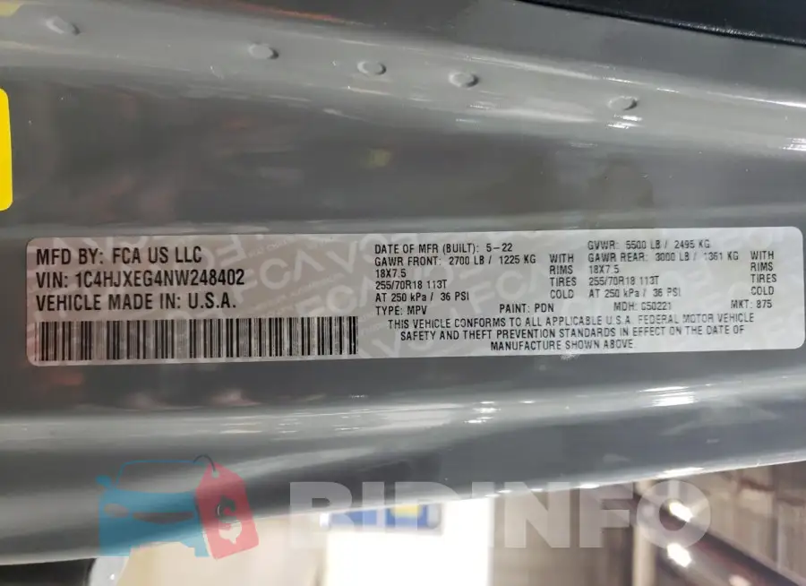 1C4HJXEG4NW248402 Photo# 14
