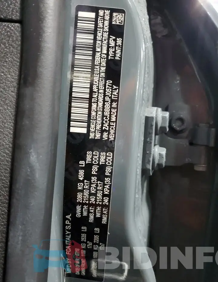 ZACCJBBB6JPJ05770 Photo# 13