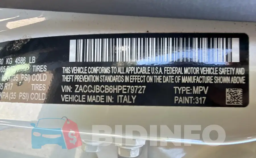 ZACCJBCB6HPE79727 Photo# 10
