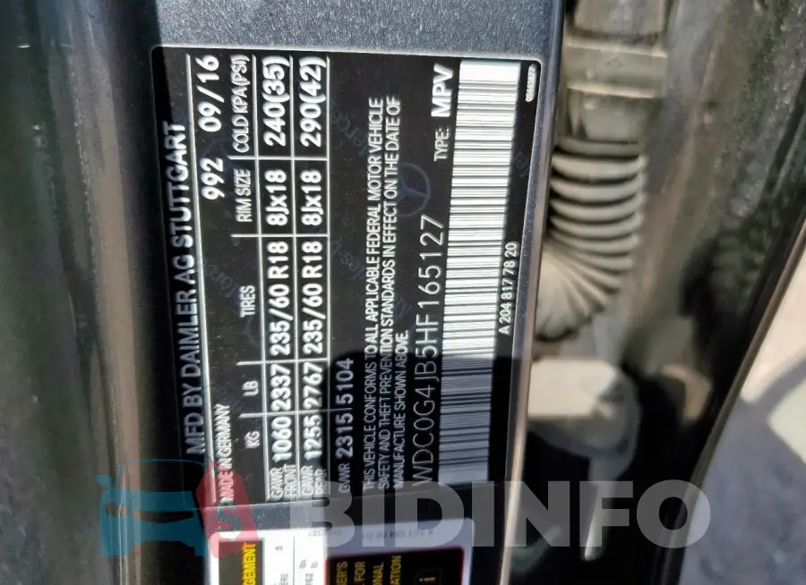 WDC0G4JB5HF165127 Photo# 13