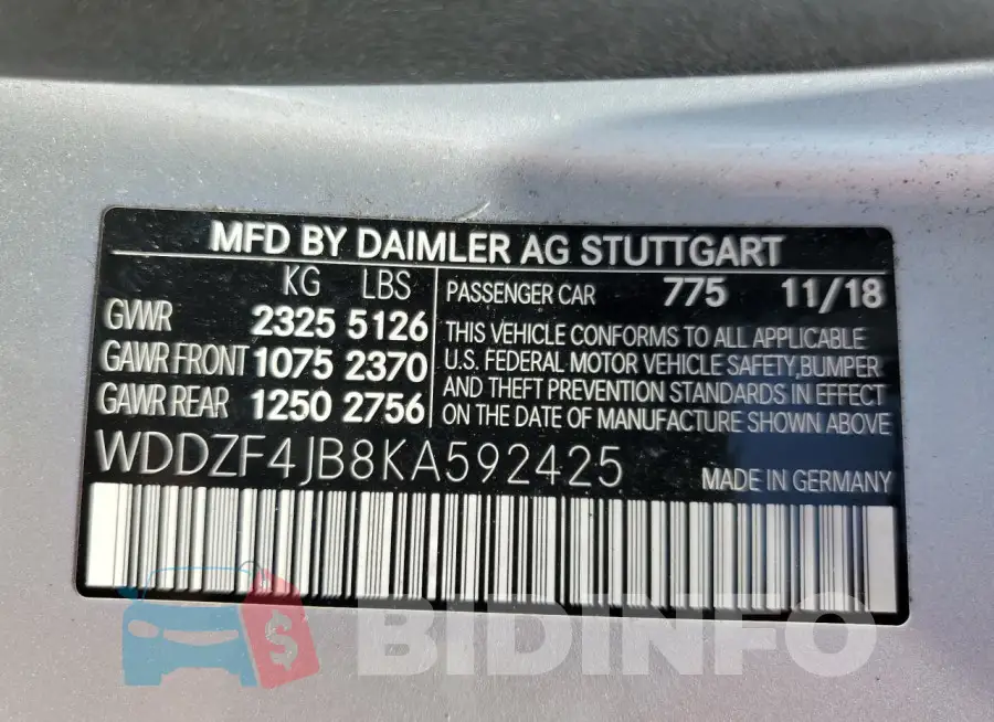 WDDZF4JB8KA592425 Photo# 13