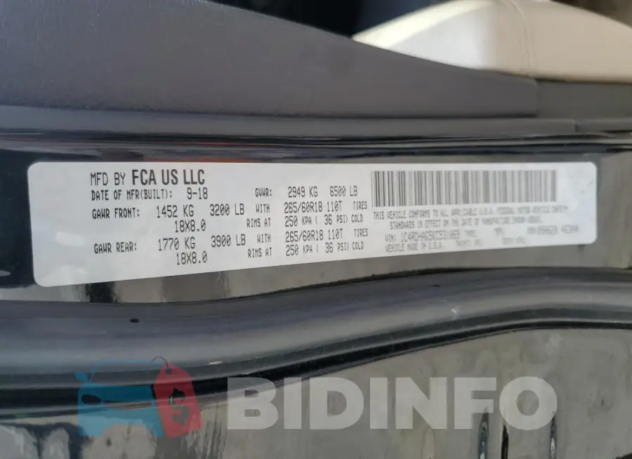 1C4RDHAG5KC531069 Photo# 13