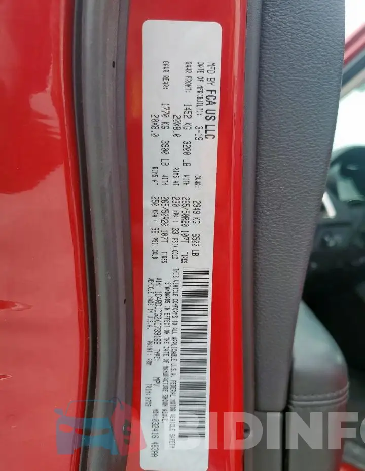 1C4RDJDG2KC739168 Photo# 14