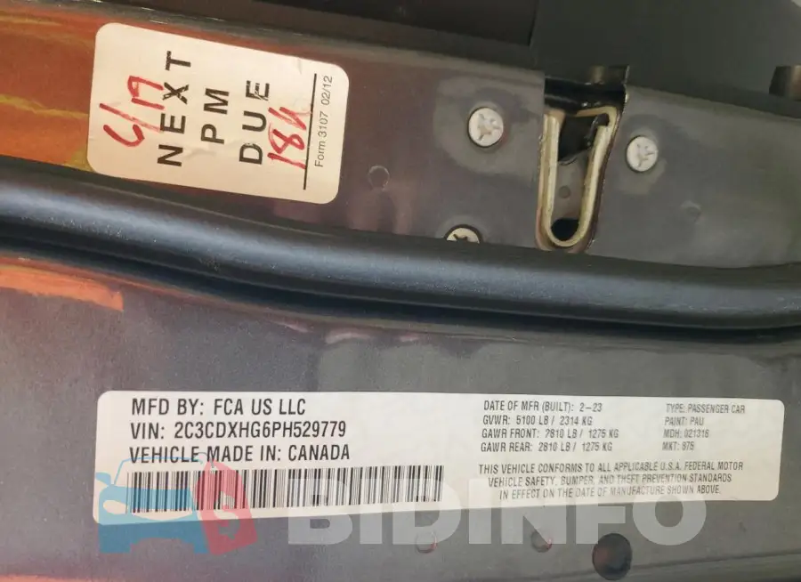 2C3CDXHG6PH529779 Photo# 12