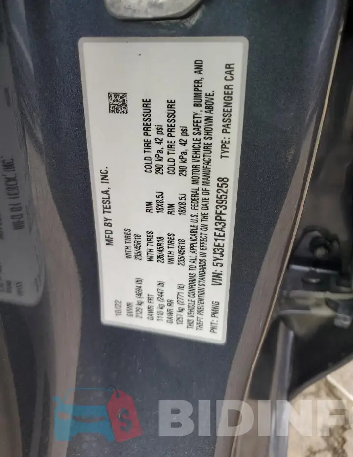 5YJ3E1EA3PF395258 Photo# 12
