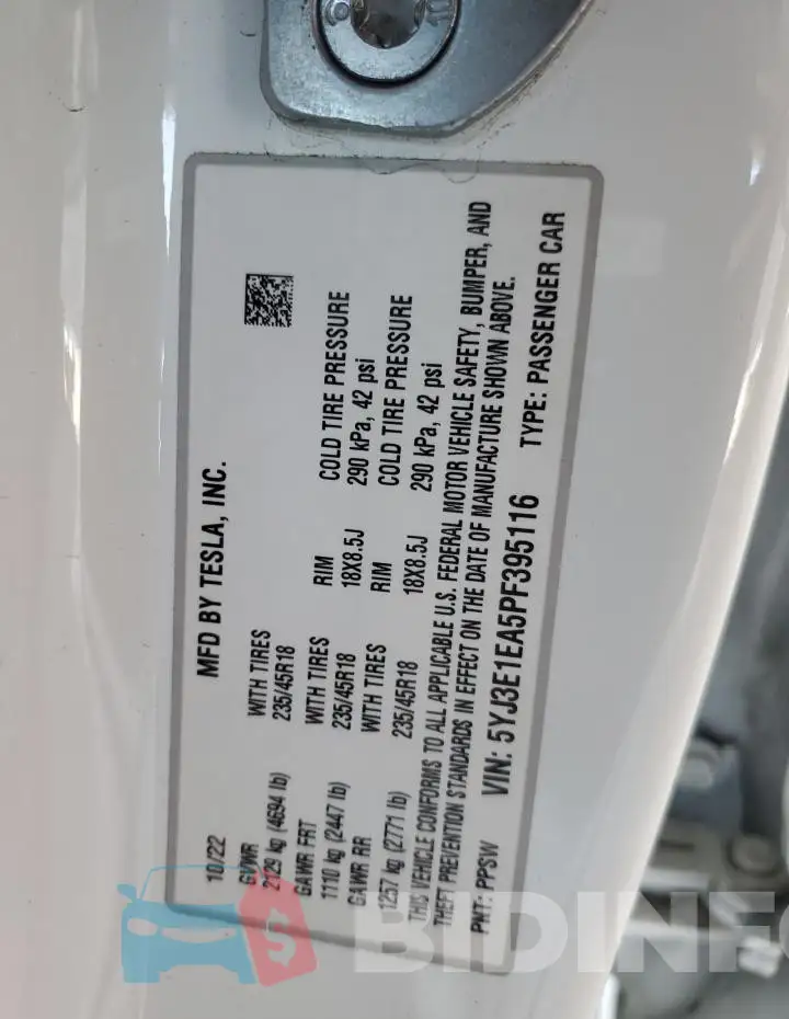 5YJ3E1EA5PF395116 Photo# 12